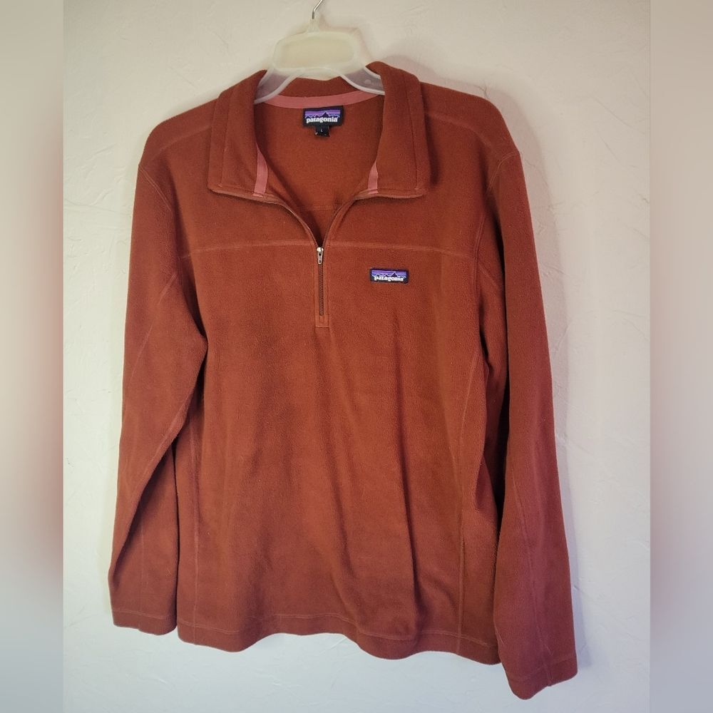 Patagonia 1/4 zip fleece ling sleeve pullover, sz L - Picture 2 of 7